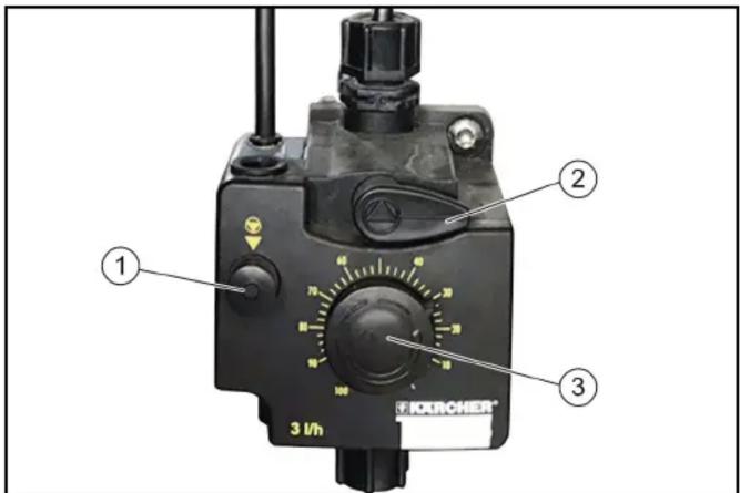 Kärcher CWB 3 - Adjusting the dosing amount - 1