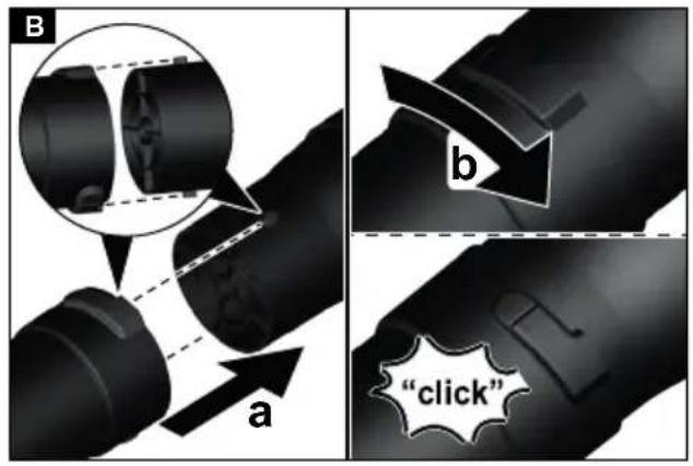 B a b "click"