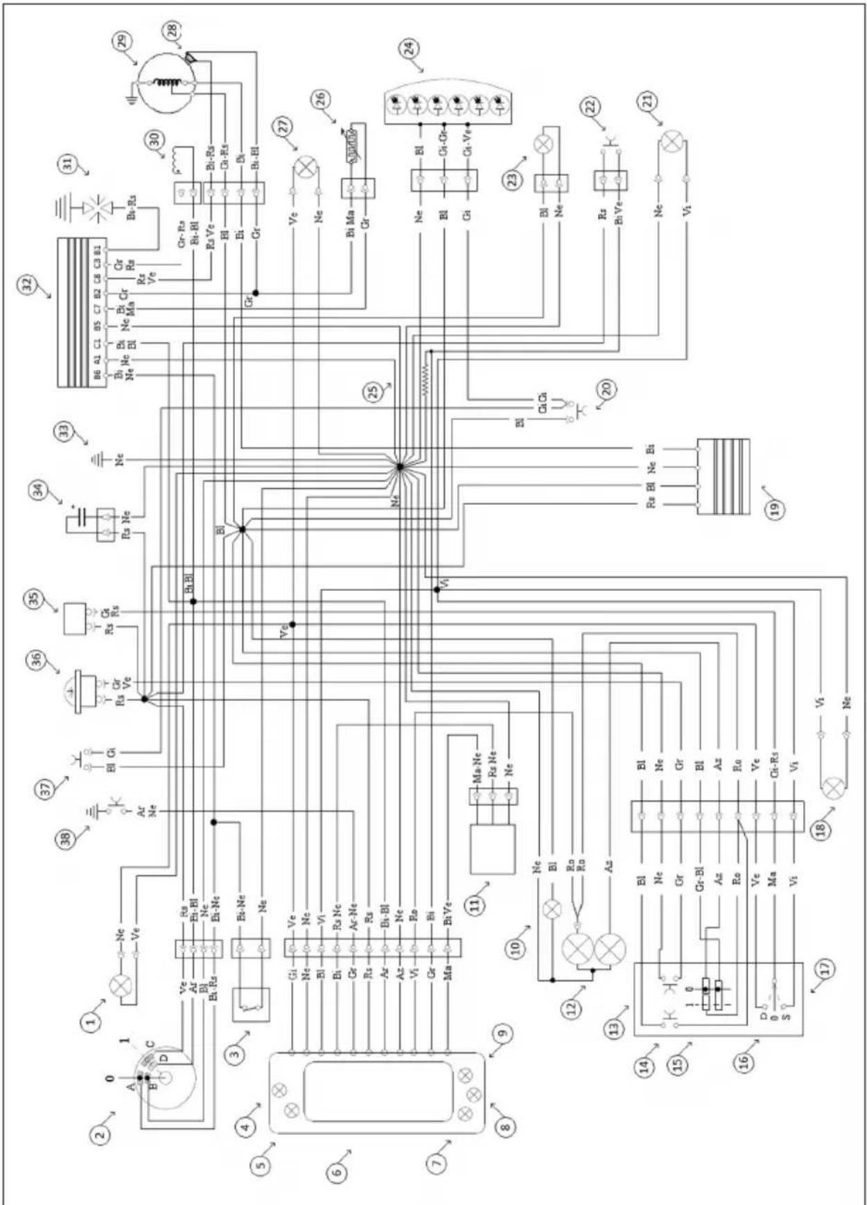 Beta RR 2T 50 (2018) - SYSTEME ÉLECTRIQUE SCHEME ÉLECTRIQUE - 1