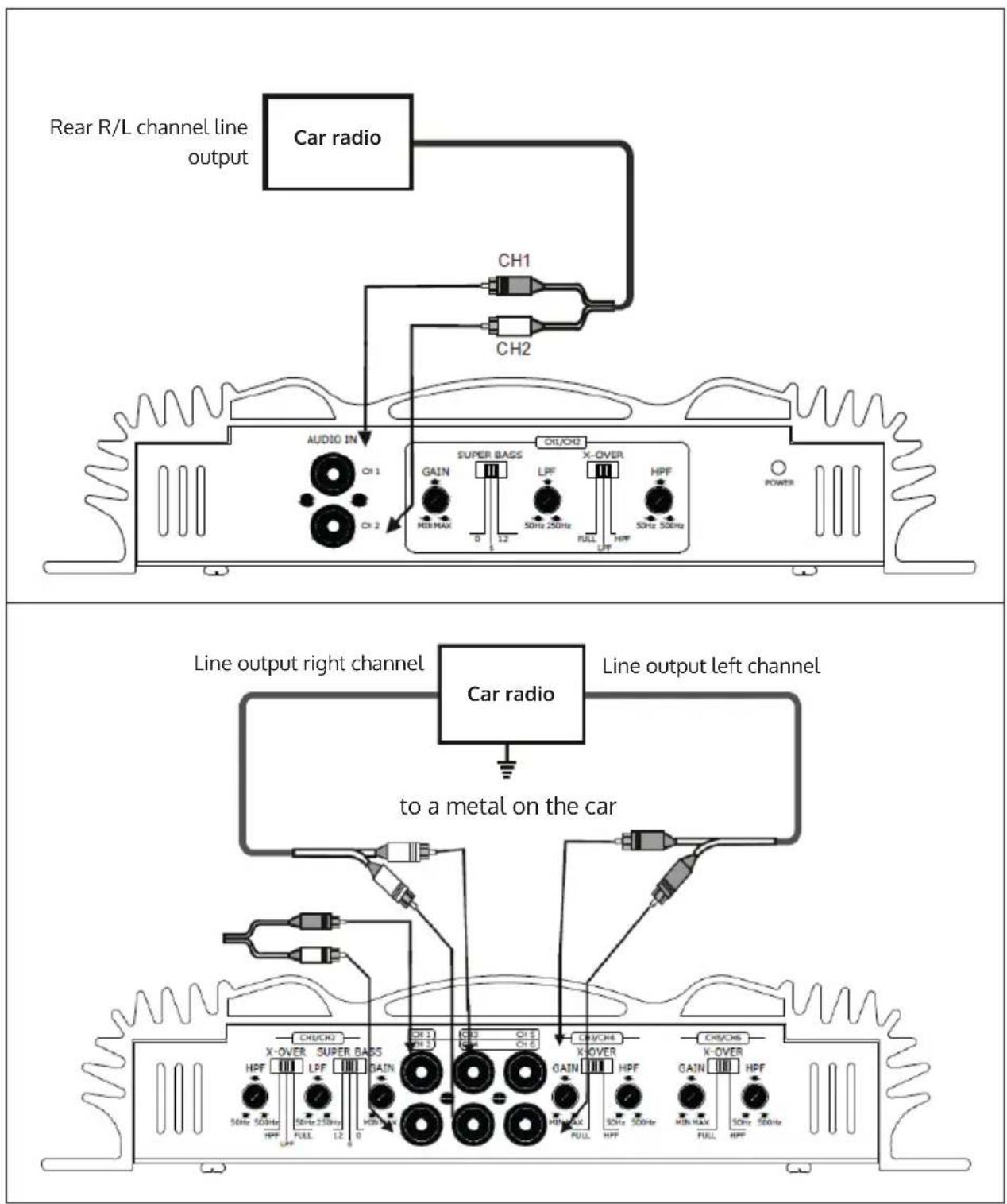Auna C500 - CAR RADIO CONNECTION AND LOUDSPEAKER CONNECTION - 2