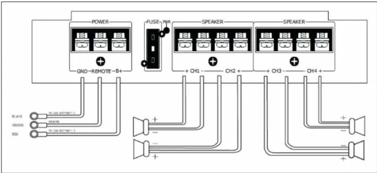 Auna Dark Star 4000 - Amplificador de 4 canales - 1