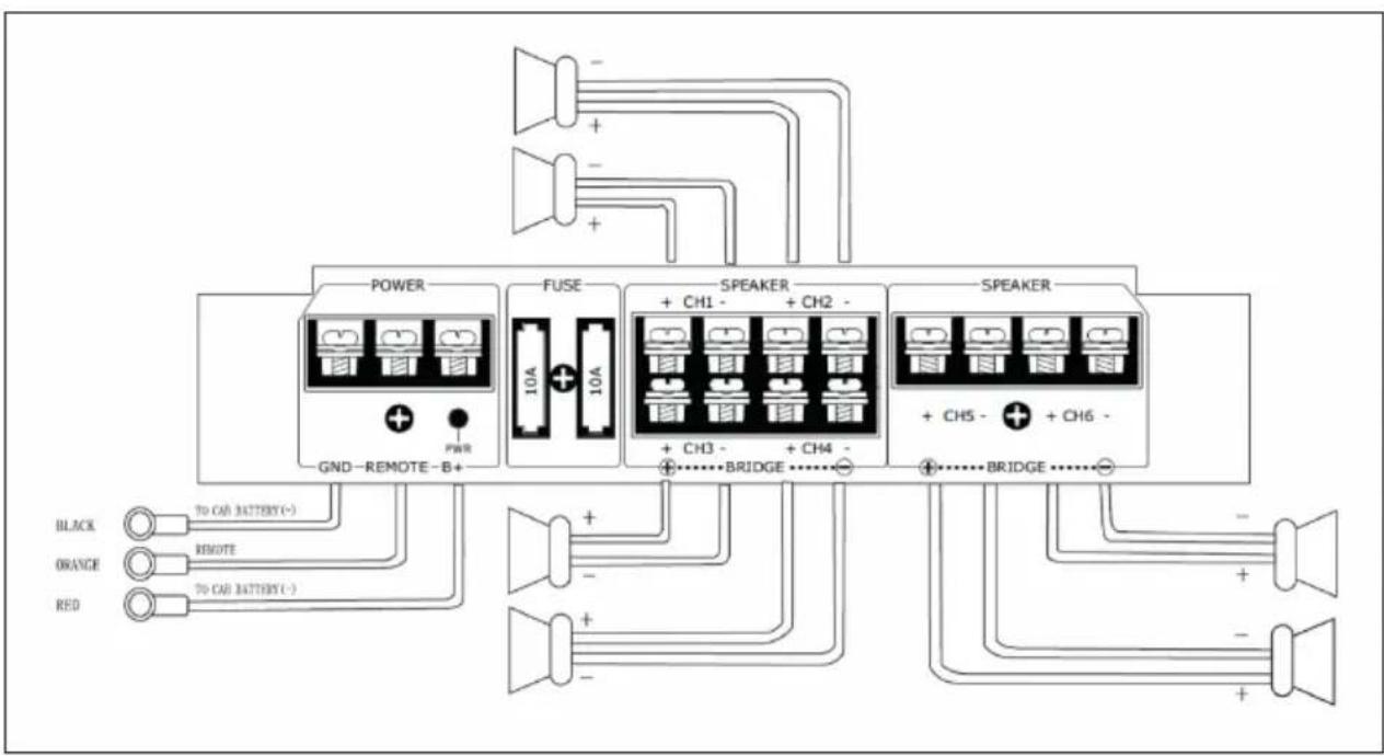 Auna Dark Star 4000 - COLLEGAMENTO AGLI ALTOPARLANTI - 3