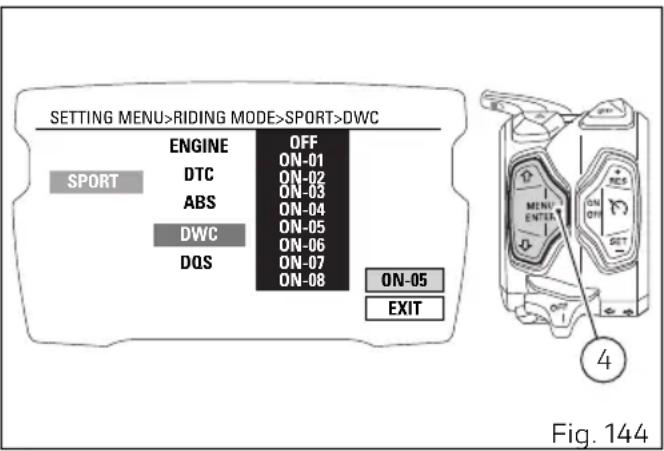 DUCATI Diavel 1260 S (2022) - Menu de configuration - style de conduite - configuration DWC (DWC) - 1