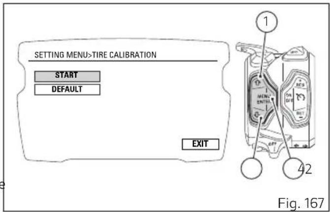 DUCATI Diavel 1260 S (2022) - Menu de configuration - calibrage pneu et rapport de transmission (TIRE CALIBRATION) - 2