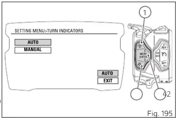 DUCATI Diavel 1260 S (2022) - Menu de configuration - réglage mode clignotants (TURN INDICATORS) - 1