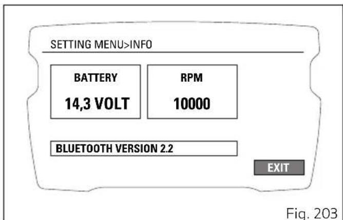 DUCATI Diavel 1260 S (2022) - Menu de configuration - informations (INFO) - 2