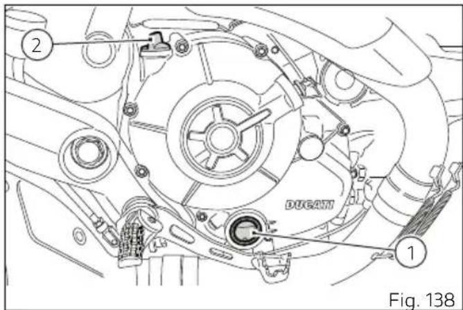 DUCATI Monster 797 (2021) - Contrôle du niveau d'huile moteur - 1