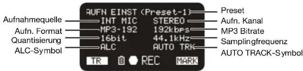 MARANTZ PMD661MKIII - Record Setup (Aufnahmeeinstellungen) - 1