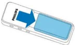PHILIPS VoiceTracer DVT1120 - Insérer les piles ou accus - 1