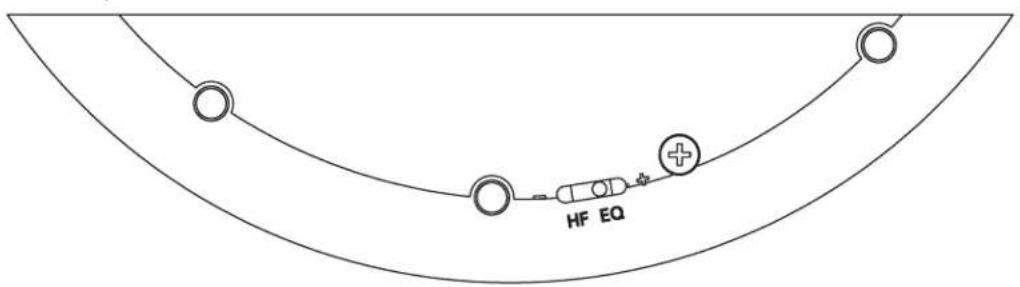 GoldenEar Invisa HTR 7000 - Réglage de l'égalisation haute fréquence de l'enceinte Invisa (commutateur HF EQ) - 1