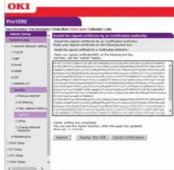OKI Pro1050 - 随即将安装由CA颁发的证书（使用Web）。（对于CA证书） - 1