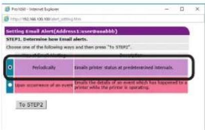 OKI Pro1050 - 勾选[Periodically（定期）]复选框，然后点击[To STEP2（转到步骤2）]。 - 1