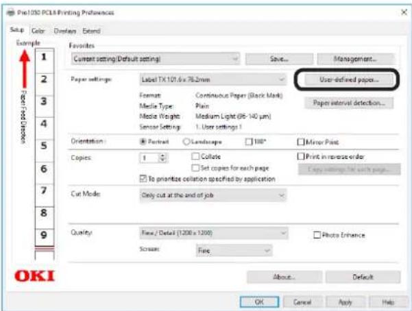 OKI Pro1050 - 在打印机驱动程序中微调剪切位置 - 2