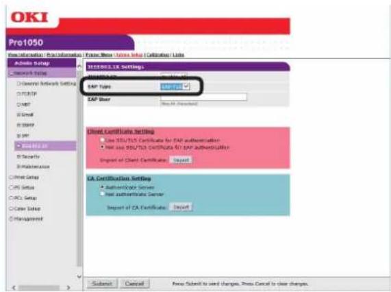 OKI Pro1050 - ■若要使用EAP-TLS - 1