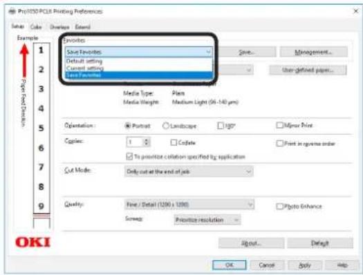 OKI Pro1050 - 调用已保存设置 - 1