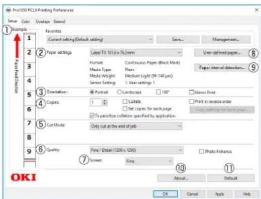 OKI Pro1050 - WindowsPCL打印机驱动程序的功能 - 1