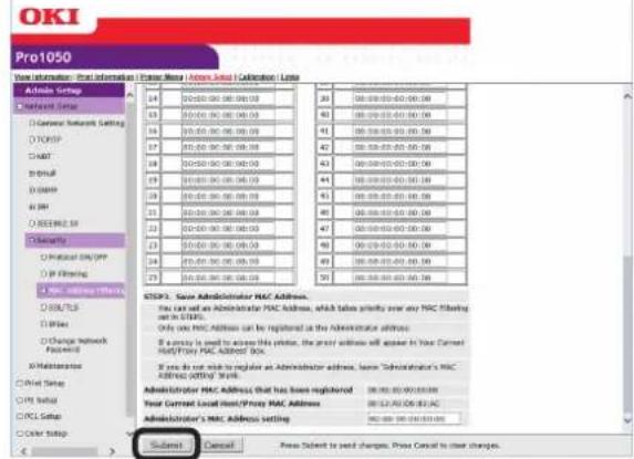 OKI Pro1050 - 点击[Submit（提交）]。 - 1