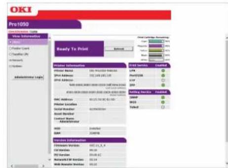 OKI Pro1050 - 在计算机上查看打印机设置 - 1