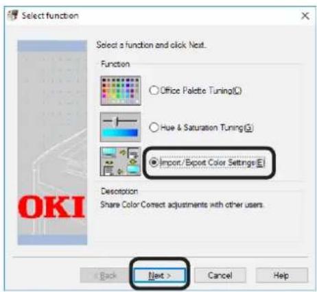 OKI Pro1050 - 启动颜色校正实用程序。 - 1