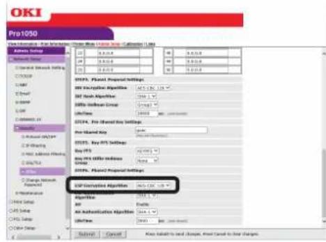 OKI Pro1050 - 在[STEP4（步骤4）]中，设置预共享密钥。对于[Pre-Shared Key（预共享密钥）]，请输入最少1个最多不超过64个半角字母数字字符。在此处示例中，字符串输入为“ipscc”。 - 4