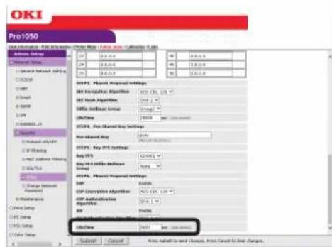 OKI Pro1050 - 在[STEP4（步骤4）]中，设置预共享密钥。对于[Pre-Shared Key（预共享密钥）]，请输入最少1个最多不超过64个半角字母数字字符。在此处示例中，字符串输入为“ipscc”。 - 6