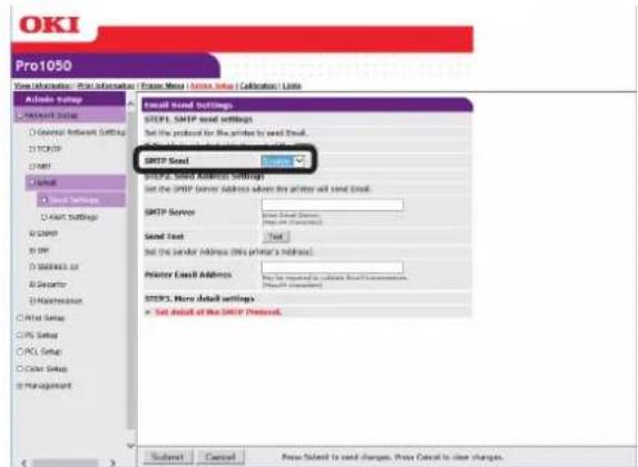 OKI Pro1050 - 若要配置邮件发送设置 - 4