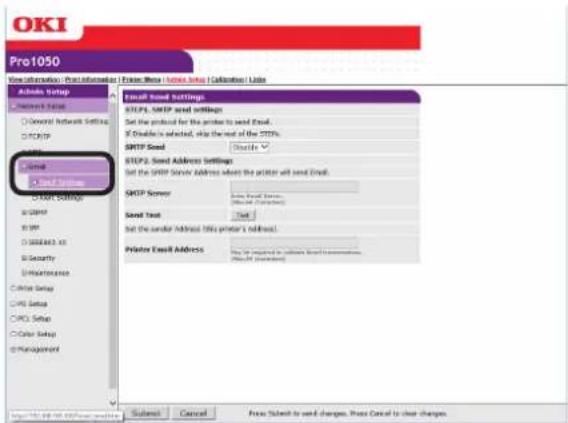OKI Pro1050 - 若要配置邮件发送设置 - 3