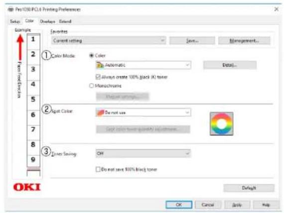 OKI Pro1050 - WindowsPCL打印机驱动程序的功能 - 3