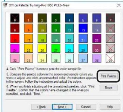 OKI Pro1050 - 点击[打印调色板（Print Palette）]。 - 1
