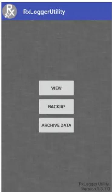 RxLoggerUtility VIEW BACKUP ARCHIVE DATA RxLogger Utility Version 1.3.1.0