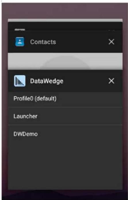 Contacts DataWedge Profile0 (default) Launcher DWDemo