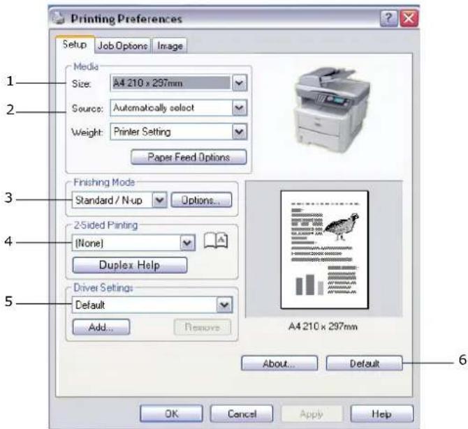 OKI ES4160 MFP - Onglet paramétrage - 1