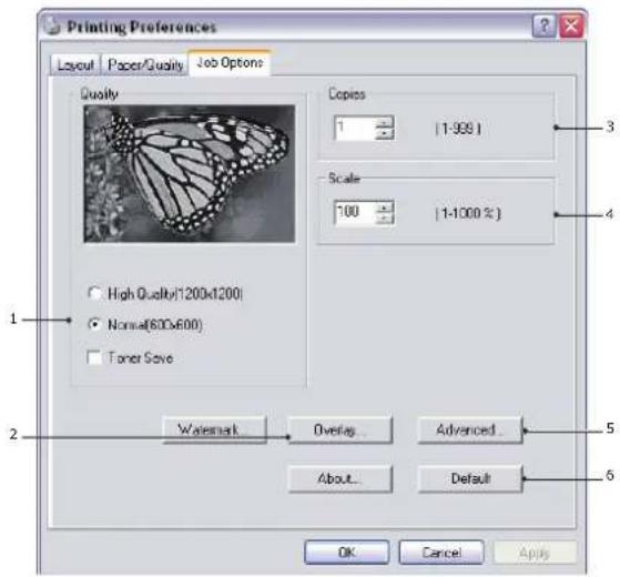 OKI ES4131 - Onglet Options de travail - 1