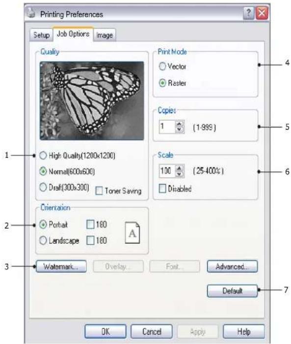 OKI ES4131 - Onglet Options de travail - 1