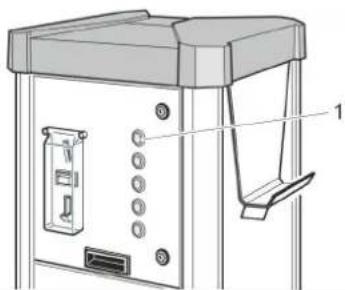 Technical diagram of a device with labeled components and numbered parts