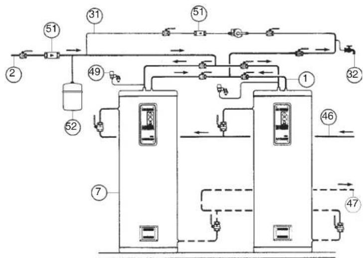 Baxi 150 l - Anexo 1 / Appendix 1 / Annexe 1 / Anhang 1 / Allegato 1 / Anexo 1 Esquemas hidráulicos / Water diagrams / Schémas hydrauliques Hydraulikpläne / Schemi idraulici / Esquemas hidráulicos - 1
