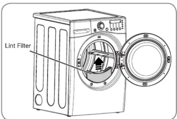 LG DLEX2901V - CHECK THE LINT FILTER BEFORE EVERY LOAD - 1