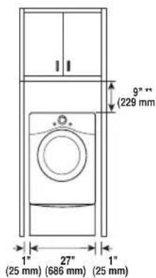 LG DLE3180W - Espacement pour une installation dans une armoire - 3
