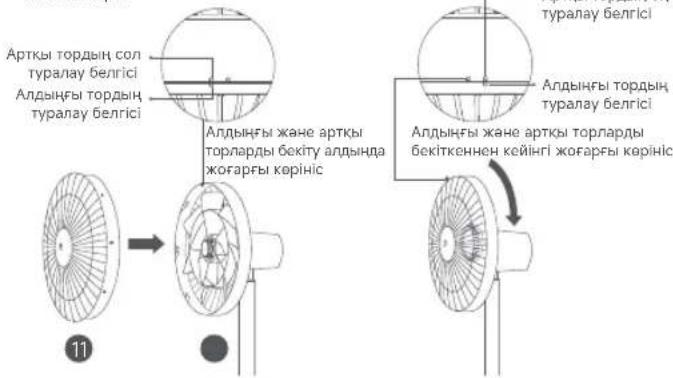 Арты тордың сол турау белгісі Алдыңғы тордың турау белгісі Алдыңғы және арты торларды бекіту алдында жоғарғы көрініс турау белгісі Алдыңғы тордың турау белгісі Алдыңғы және арты торларды бекіткеннен кейінгі жоғарғы көрініс 11