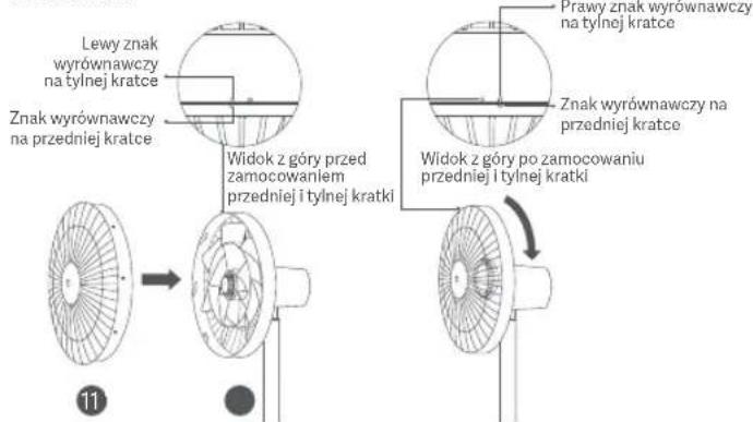 Lewy znak wyrównawczy na tylnnej kratce Znak wyrównawczy na przedniej kratce Prawy znak wyrownawczy na tylnnej kratce Znak wyrównawczy na przedniej kratce Widok z góry przed zamocowaniem przedniej i tylnnej kratki Widok z góry po zamocowaniu przedniej i tylnnej kratki 11