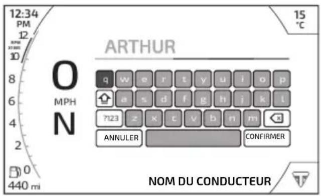 TRIUMPH Tiger 1200 (2022) - Affichage - Nom du conducteur - 1