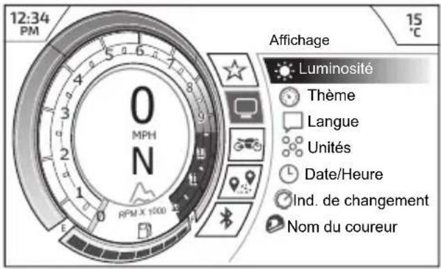 TRIUMPH Tiger 1200 (2022) - Menu Affichage - 1