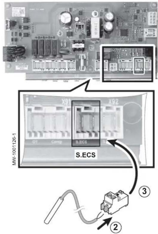 Baxi Platinum BC iPlus V200 R32 - Anschlieben des Warmwasserfuhlers - 1