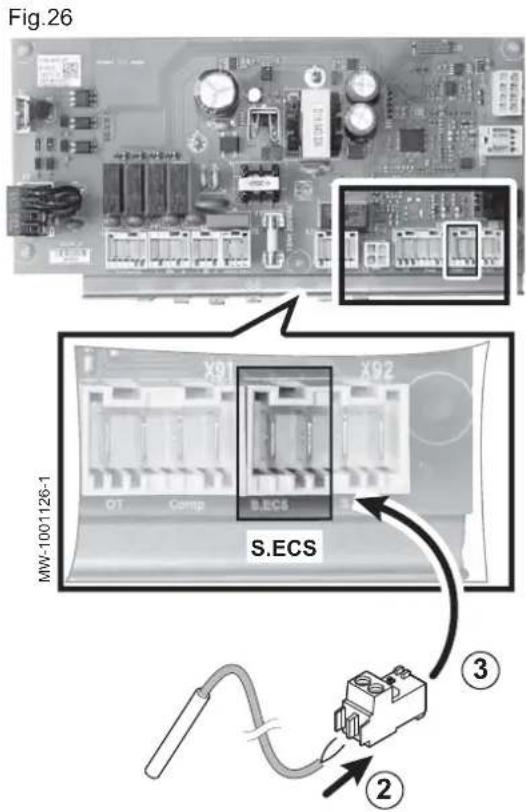 Baxi Platinum BC iPlus V200 R32 - Connecting the domestic hot water sensor - 1