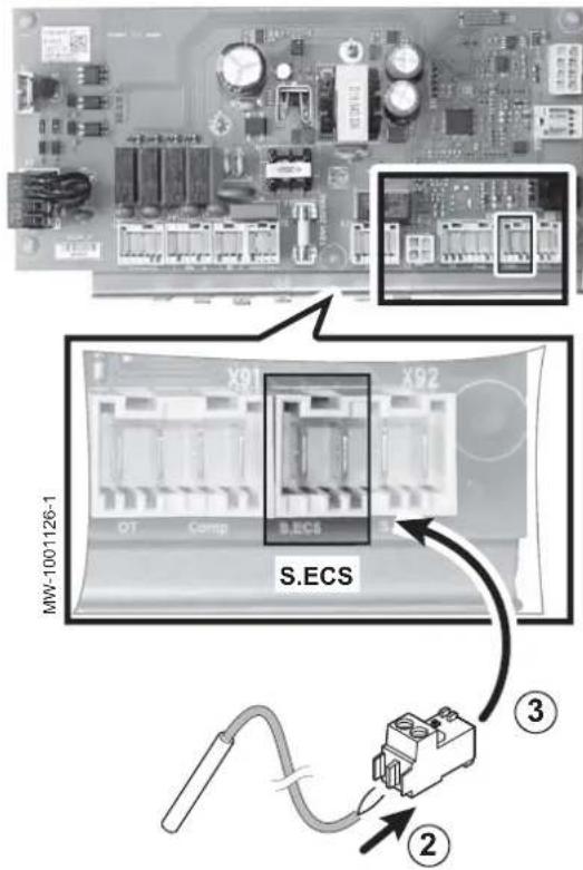 Baxi Platinum BC iPlus V200 R32 - Ligação da sonda de água quente sanitária - 1