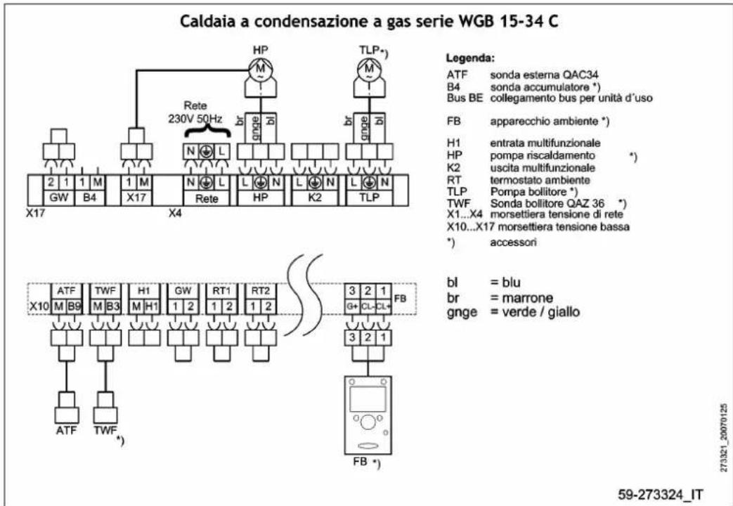 Baxi KSF CE - Installazione della pompa del bollitore nella caldaia WGB; Serie C - 1