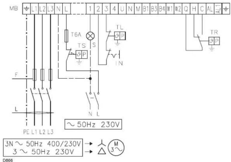 Baxi TECNO 28L - ELEKTROANSCHLÜSSE (B) - 1
