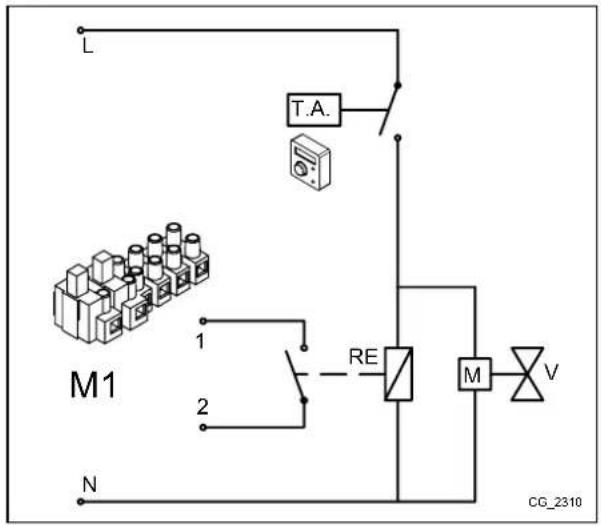 Baxi 90 F - BEISPIEL 1 - Anschluss eines einzelnen Raumthermostats in einer Hochtemperaturzone - 1