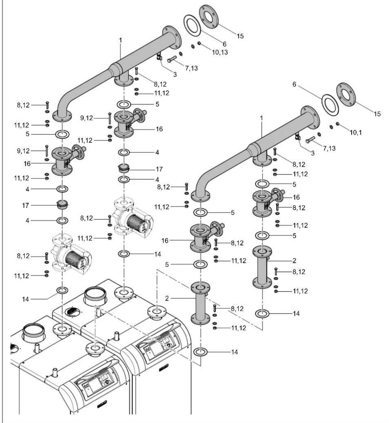 Baxi SGB 470 i - Calkowity wymiar zestawu KB1 SGB E - 2