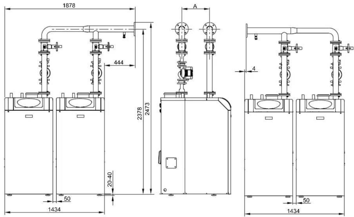 Baxi SGB 400 i - Dimensioni totali KB1 SGB E - 1